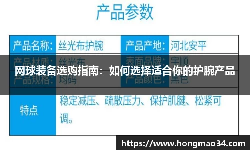 网球装备选购指南：如何选择适合你的护腕产品